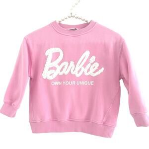 Zara Barbie kids sweater Sz 6-7 pink sweater good condition